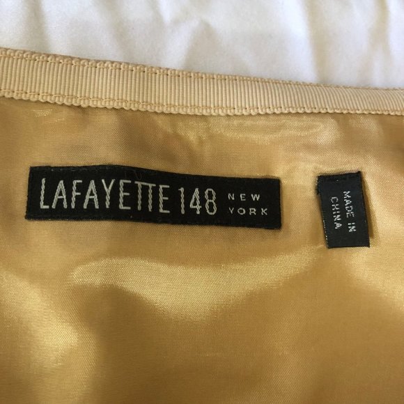 Lafayette 148 New York 100% Suede Midi A Line Skirt Tan Size 20 - Picture 3 of 16